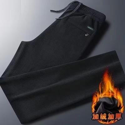 Casual Pants Men's New Straight Trousers Loose Large Size Autumn and Winter Velvet Sweatpants