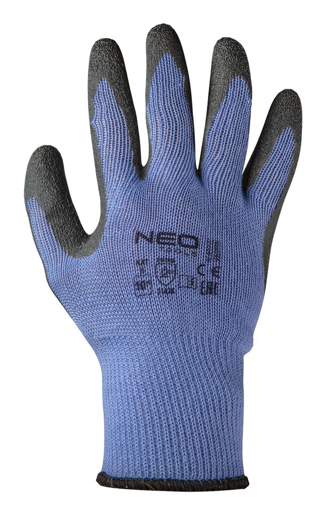 Work Gloves, Cotton/Polyester Latex Coated, 2143X, Size 8