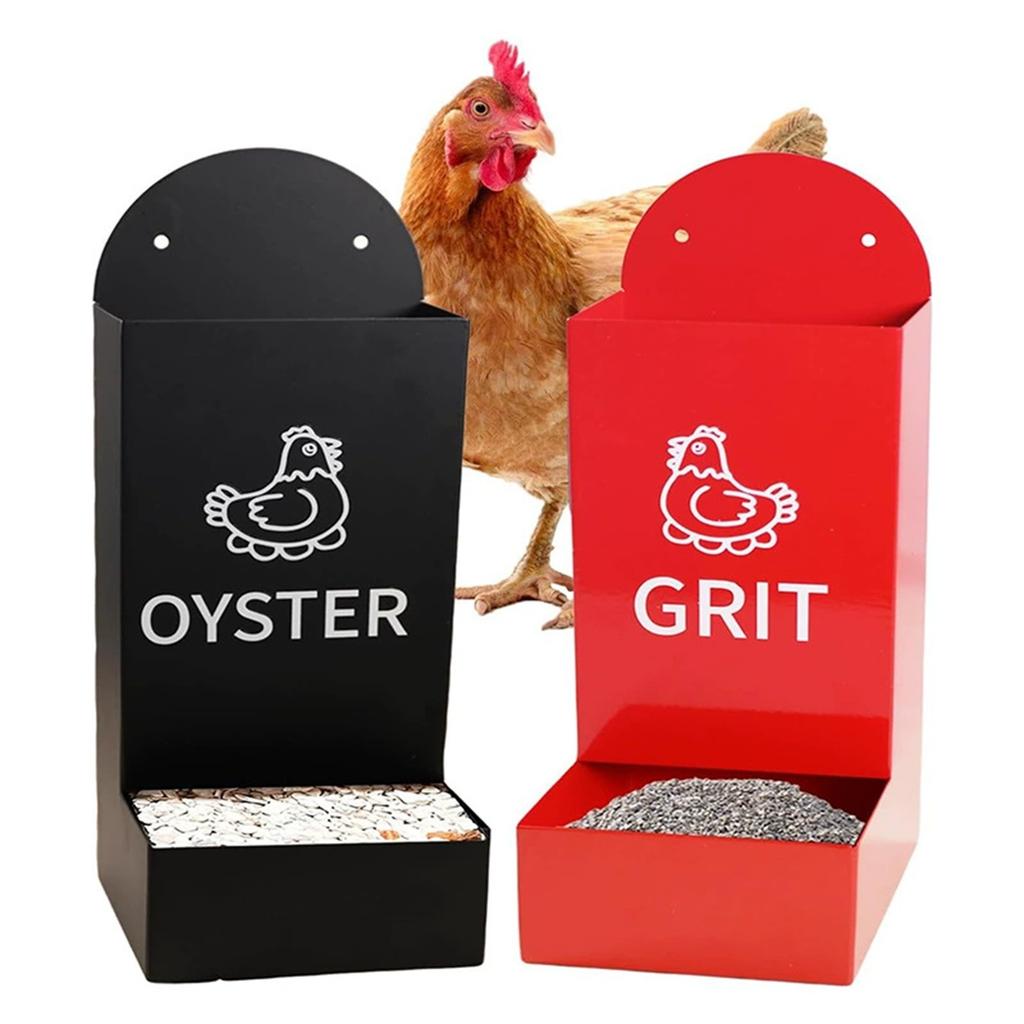 Chicken   Feeder and Grit Feeder Metal  Chicken Coop Accessories Automatic