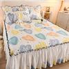 Korean Princess Style Thickened Quilted Bed Skirt Bed Sheet Pillowcase Single Piece with Skirt Edge Bed Skirt for All Seasons