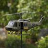 Sculptură Rotativă de Vânt Elicopter Metalică 3D pentru Grădină Exterioară, Artă Decorativă pentru Gazon