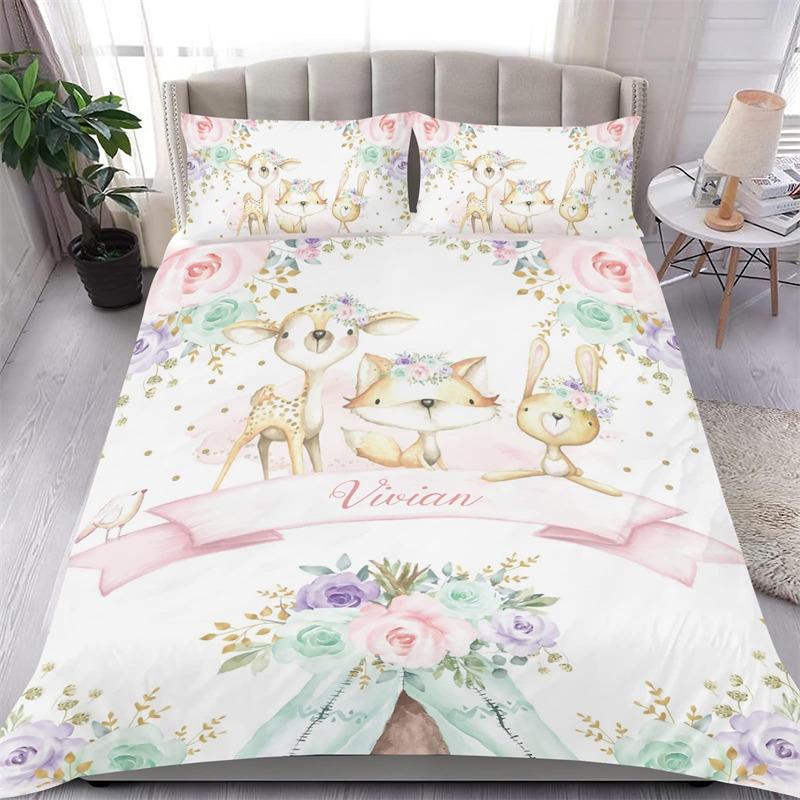 Lovely Koala Flowers Soft Duvet Cover Carton Animal Beding Set Elephant Cat Der Leaves Comfortable Quilt Cover King For Children Kids Child Gift Decor