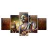 Buddha Mindfulness Meditation 5 Piece Five Panel Wall Canvas Print Modern Art Poster Picture Home Decor Gift For Him Her