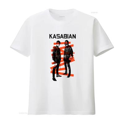 Kasabian T Shirt Rock Band XXFB Vintage Washed Designer Clothes Unisex Graphic Casual Stretched Breathable Soft Slightly