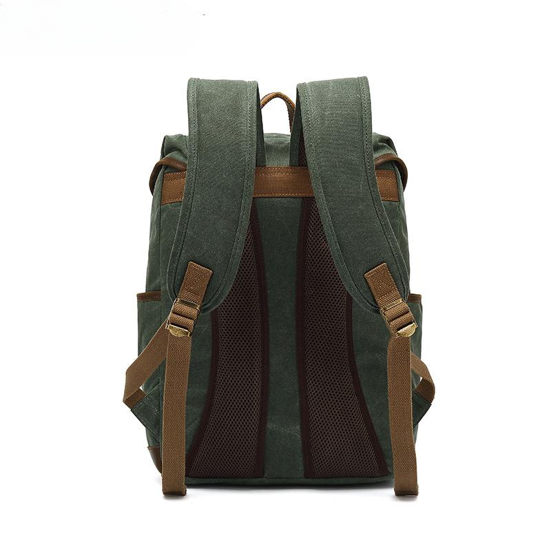 Backpack Student Backpack Retro Travel Backpack Outdoor Sports Waterproof Waxed Canvas Travel Bag