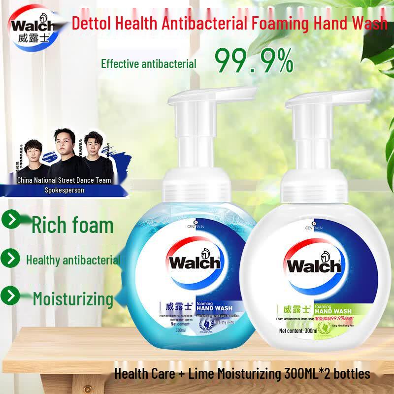 Walch Antibacterial Foaming Hand Wash Set (Original & Lime, 4x300ML)