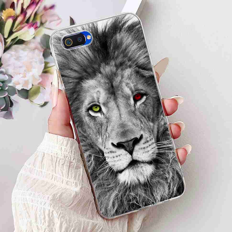 For Realme C2 RMX1941 6.1" Case Summer Fresh Mint Soft Silicone TPU Cover For Oppo Realme c2 C2 Luxurious Flowers Bumper Shell