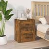 Bedside Table - Maison Exclusive - Smoked Oak - 3 Drawers - Engineered Wood 50x36x60 Cm