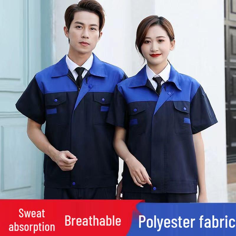 Herren Sommer Kurzarm Arbeitsanzug - Strapazierfähig, Schmutzabweisend Auto Reparatur & Bau Uniform