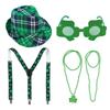 StPatrick Day Celebration Costume Hat Shamrock Glasses Suspenders Braces Necklace Festival Party Props Irish Accessories
