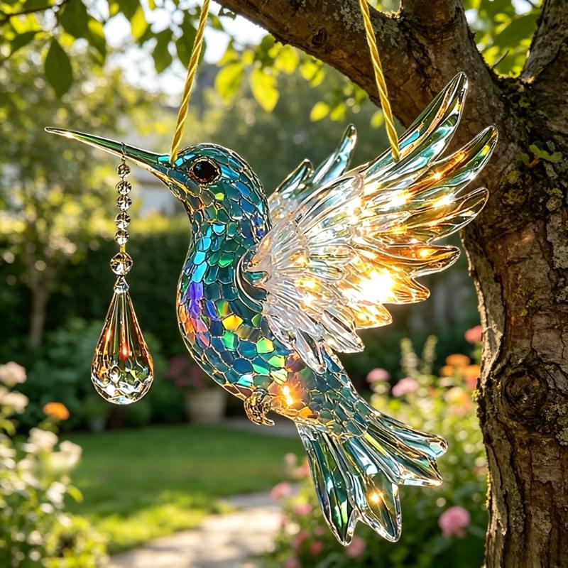 Two-dimensional plane2Two-dimensional Flat Sunlight Capturing Decorative Refraction Device with Colorful Light Rays, Exquisite and Compact Black