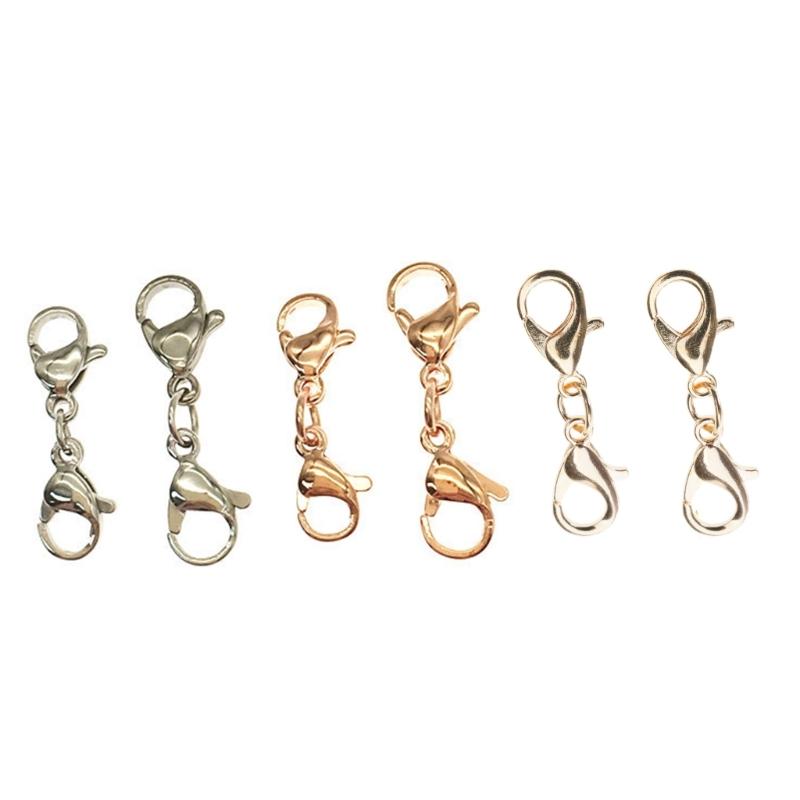 10 τεμάχια Μικρό κούμπωμα βραχιολιών επέκτασης κολιέ βραχιολιών κούμπωμα βραχιόλι κολιέ προέκταση διπλό κούμπωμα αστακού