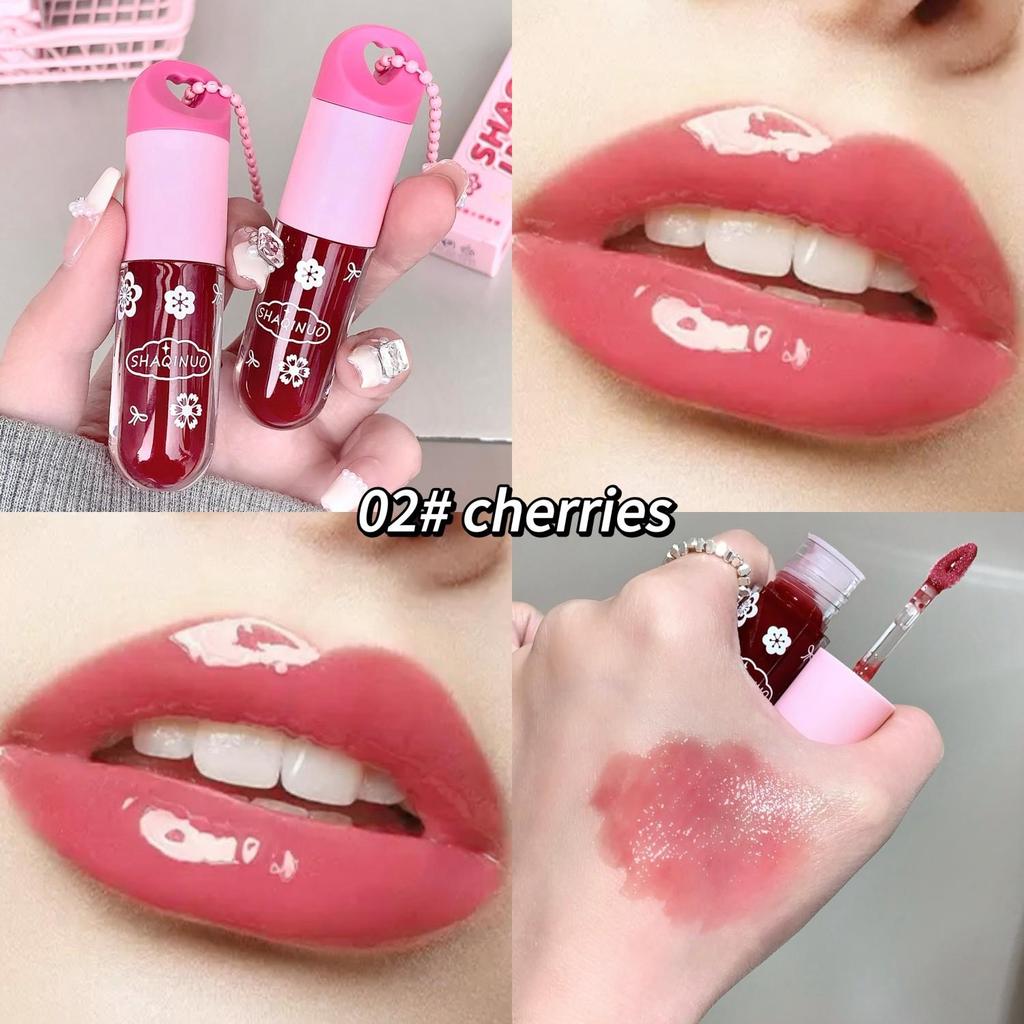 Water-Based Lip Gloss SHAQINUO Moisturizing Tinted Lip balm Lasting Makeup Pendant Lip Gloss