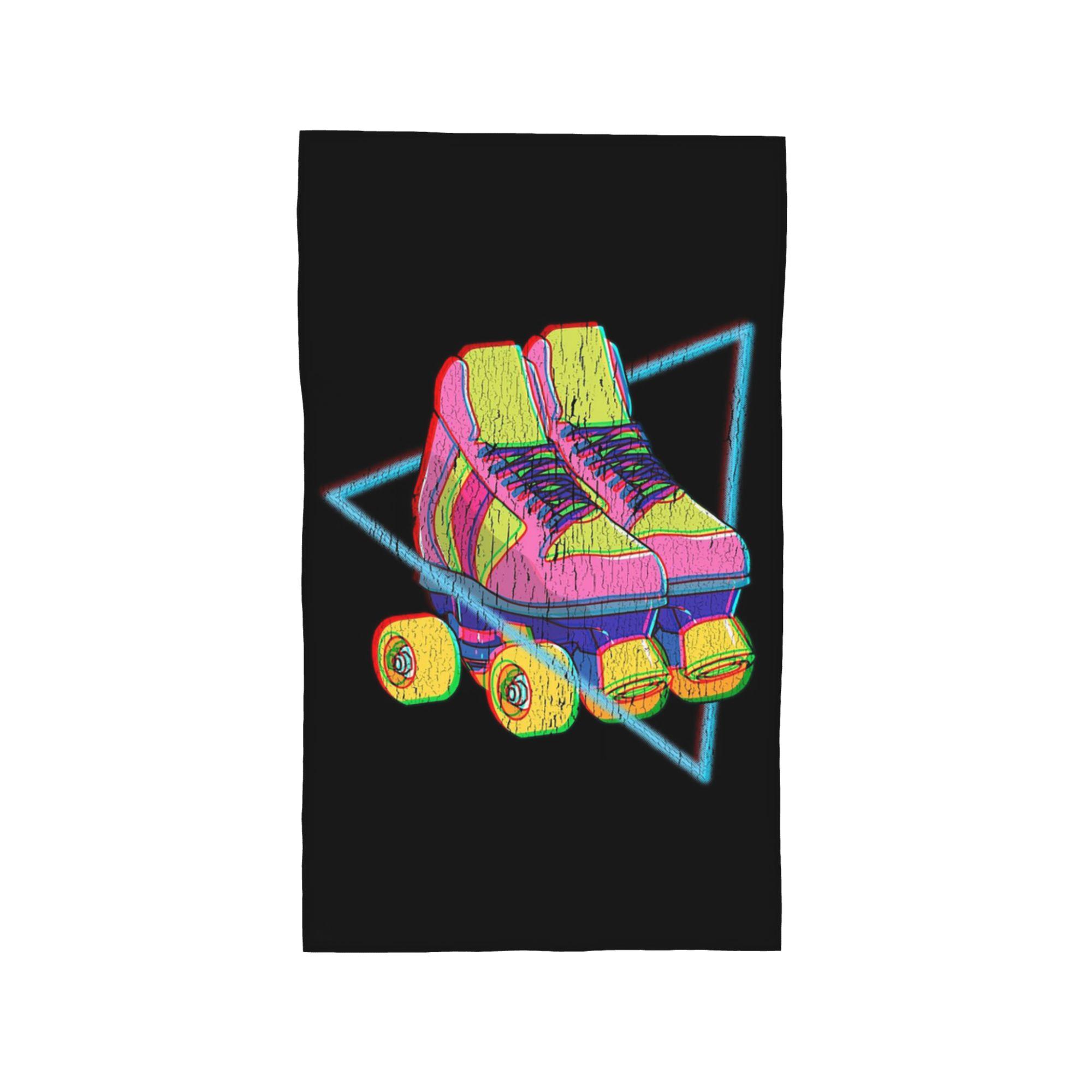 

Retro Roller Skates Colorful Soft Face Towel Quick Dry Pool Bath Cotton Towels Absorbent Quick W30*H60(CM)