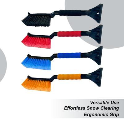 2 In 1 Ice Scraper and Brush Car Windshield Ice Scraper Car Snow Brush Frost Removal Ergonomic Foam Grip Car Winter Cleaner
