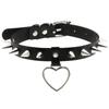 DIEZI Punk Black Lace Leather Choker Torques Necklace For Women Men Harajuku Gothic Sexy Cirle Heart Collar Necklace Jewelry
