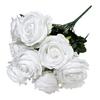 Simulated Roses Bunch Realistic Artificial Roses Faux Rose Bundle with Bendable Stems for Home Decor Parties Weddings Flower Arrangements