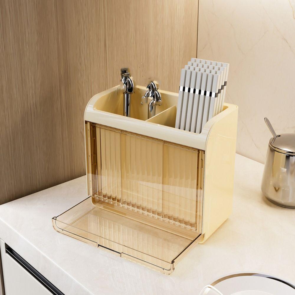 Ventilated Chopstick Storage Box Space-Saving Kitchen Utensil Holder  Bathroom