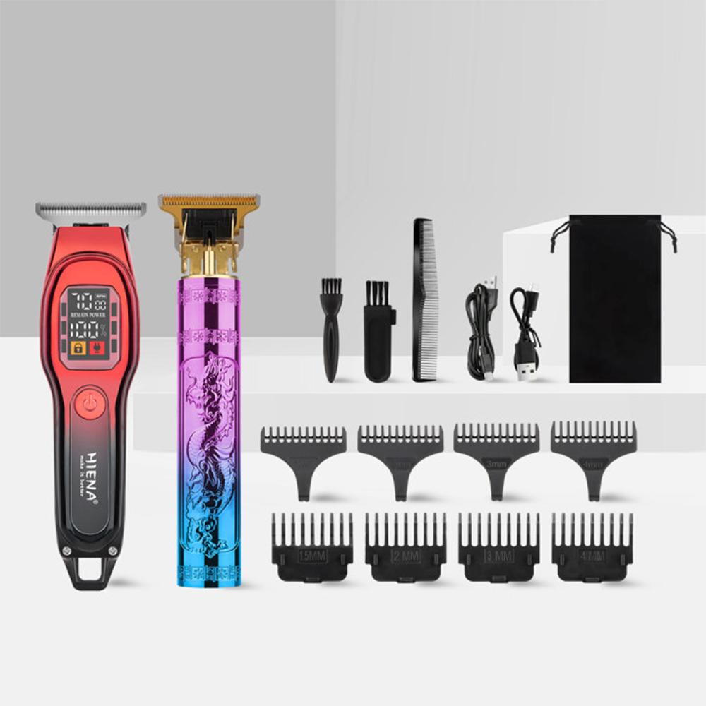 Hair Clipper Hair Cutting Machine Engraved Hair Trimmer Kit with LED Display Themed Cordless Hair Trimmer Style Engraved Hair