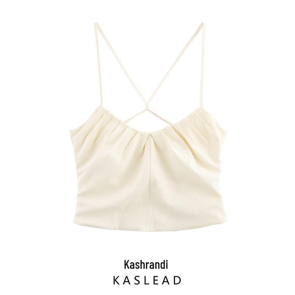 2025 Spring Women's European & American Style Versatile Pleated Top