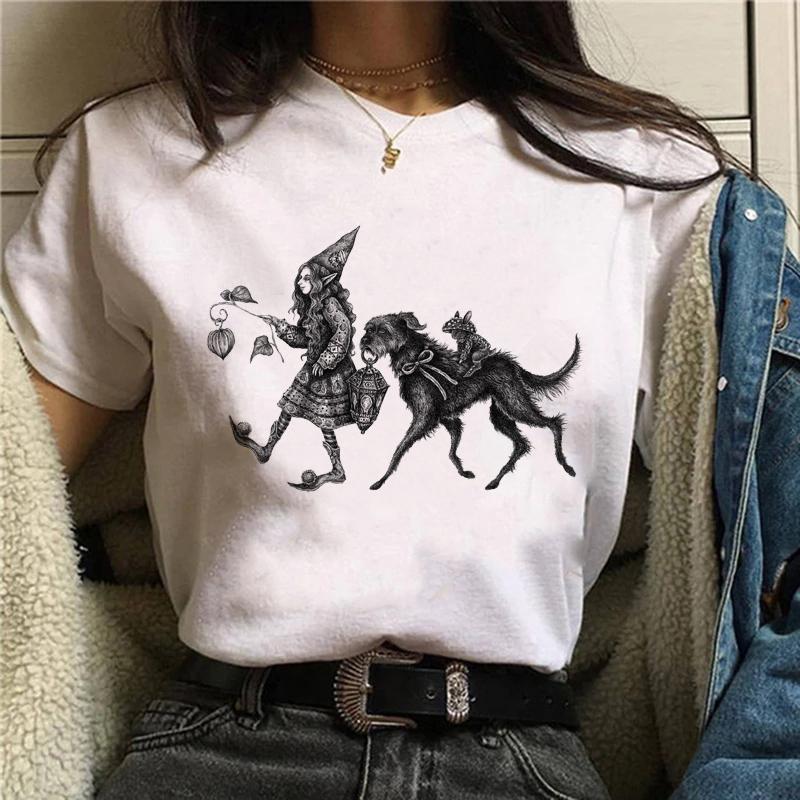 

Ретро Harajuku 2023 Женская одежда Женская футболка Футболка с рисунком Женский топ Забавная футболка с героями мультфильмов с коротким рукавом с мультяшным принтом L