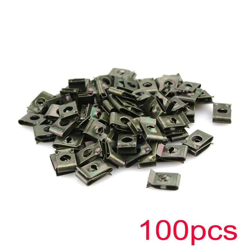 5/100x Car Motorcycle Metal Fastener Clip Screw U-Type Clip Auto Electromobile Anti-rust Protection Clip Buckle Screw Iron Sheet