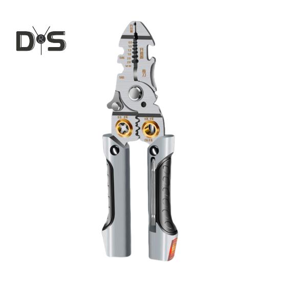 

Инструменты для зачистки проводов Профессиональные плоскогубцы электрика с нескользящей ручкой Функция измерения электричества Портативные ножницы для кабеля Плоскогубцы для зачистки проводов A