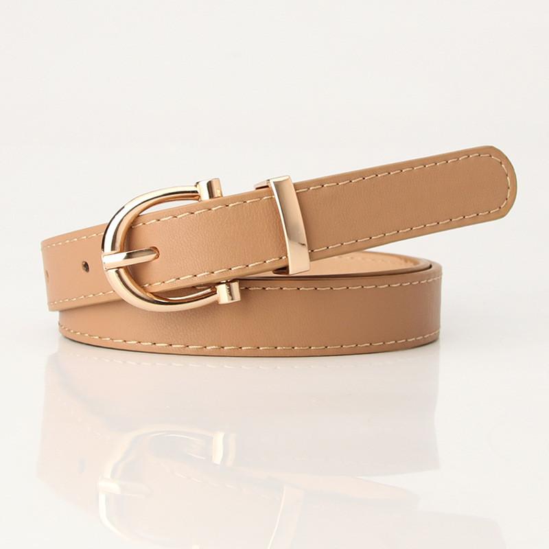 Womens Fashion Leather Belt For Jeans With Alloy Buckle And Circular Design For Casual Wear