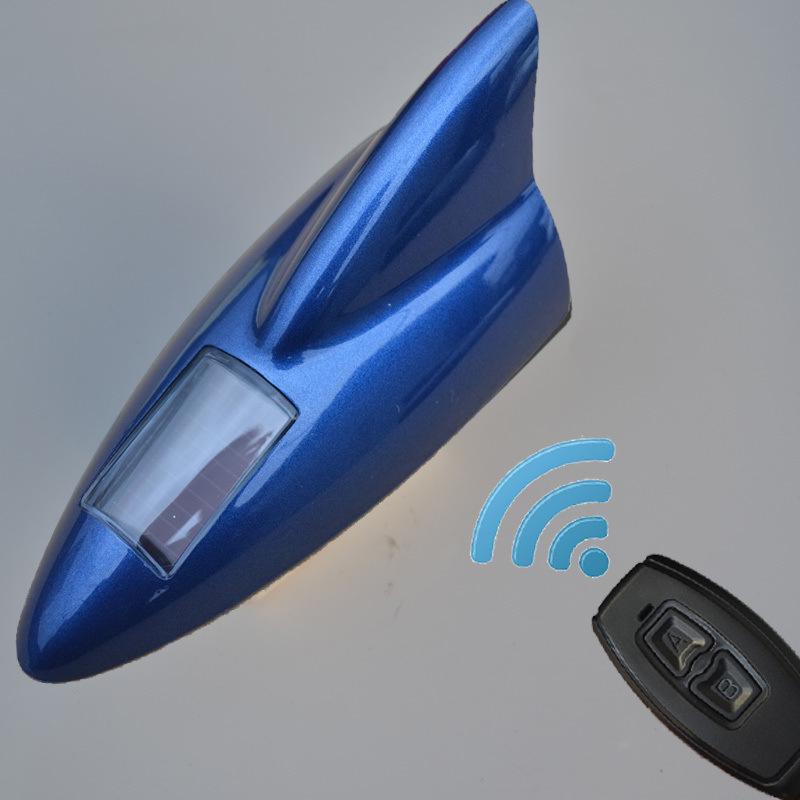 Colorful Shark Fin Solar-Powered Car Roof Antenna Light with Magnetic Tail Wing