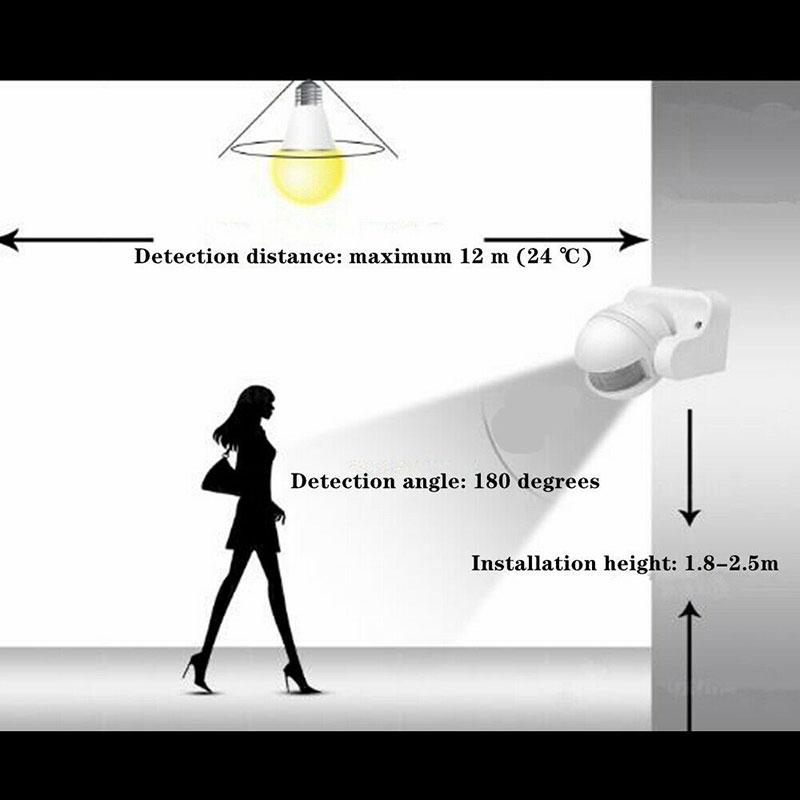 180° PIR Motion Movement Sensor Detector Switch For Security Lighting AU AC 240V