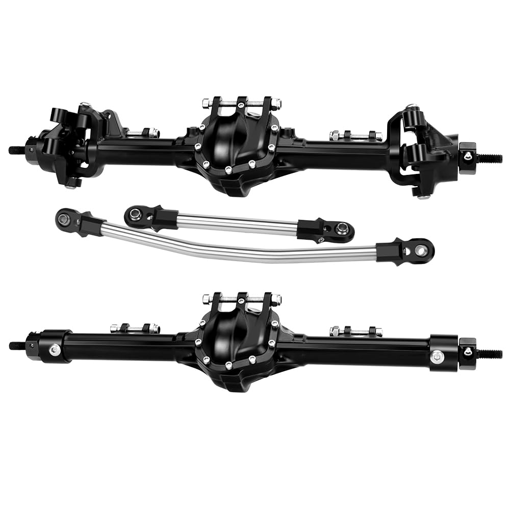 GLOBACT Aluminum Front & Rear Axles Set for 1/10 Axial SCX10 I II RC Crawler Car Upgrade Accessories