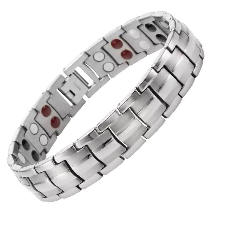 Double-Row Magnetic Men's Bracelet - Detachable European & American Style