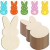 24 Stück/Set Malspielzeug Osterhase Holzkarte DIY Farbe Blanko Hase Holzscheiben Heimdeko