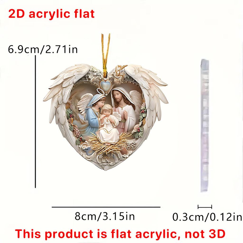 Nativity Scene Ornaments for Christmas Tree 2D Acrylic Catholic Ornaments Nativity Scene Christmas Decorations Christian
