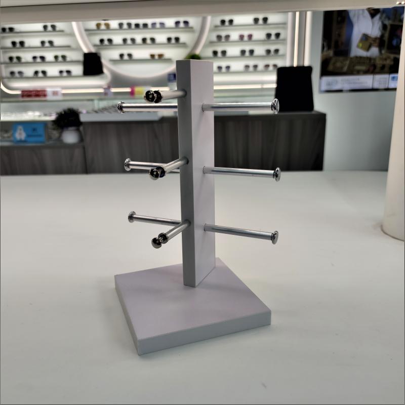 Wooden Double-Row Sunglasses Display Stand for Wayfarer Glasses