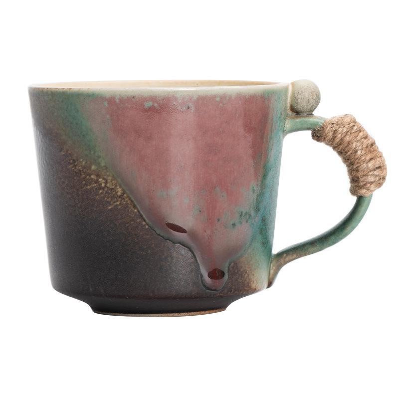 Cană de cafea retro creativă din ceramică grosieră, lucrată manual, cadou, cană ceramică, cutie cadou, pachet cadou de valoare ridicată