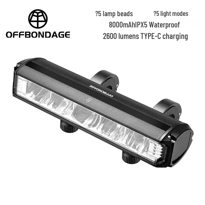 OFFBONDAGE USB Rechargeable Waterproof Bicycle Front Light - Ultra Bright, Long-Lasting Flashlight for Cycling
