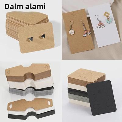 50 Cartoncini per Confezione Collana, Biglietti per Gioielli Pieghevoli in Carta Kraft per Braccialetti, Elastici, Biglietti da Appendere e Biglietti per Copricapi