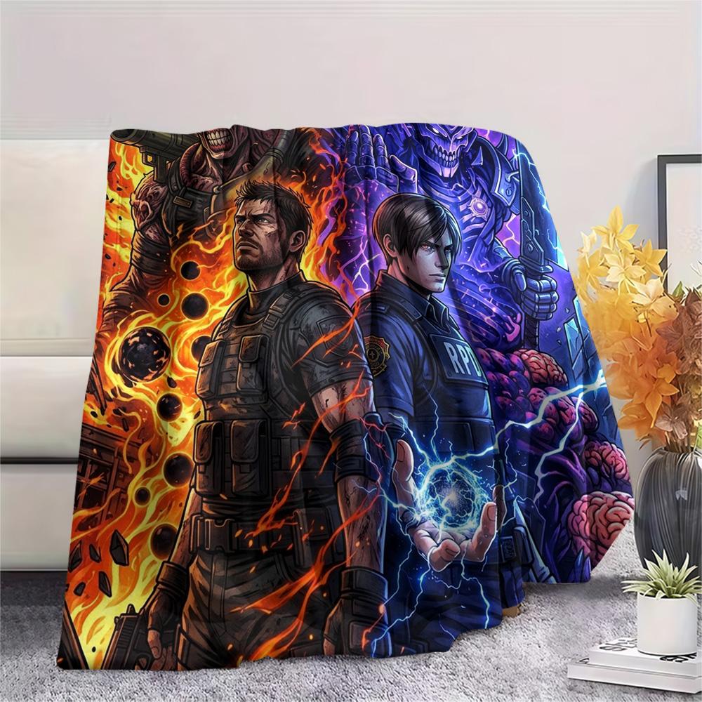 Resident Evil Print Flannel Blanket, Ultra Soft High Quality All Seasons Warm Throw, Home Decor Cozy Blanket, Perfect Christmas Gift