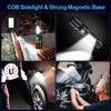 7-Function USB Rechargeable Magnetic Flashlight with Fluorescent Detection: Includes Red, White, Purple, and COB Strong Light with Focus.