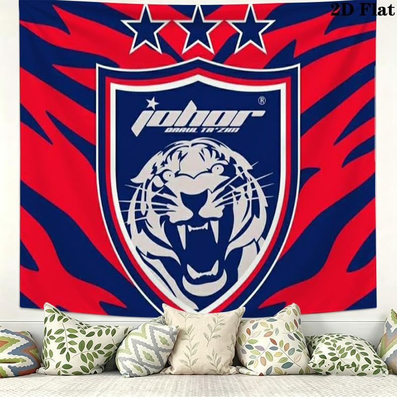 Johor Darul Ta'zim FC Wall Tapestry Aesthetic Wall Hanging Printed Fabric Blanket Decorative Tapestries for Bedroom Living Room Home Decor