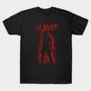 Men Black Print T-shirt Slayer No-Cut Transfer Paper Print Cotton Tshirt