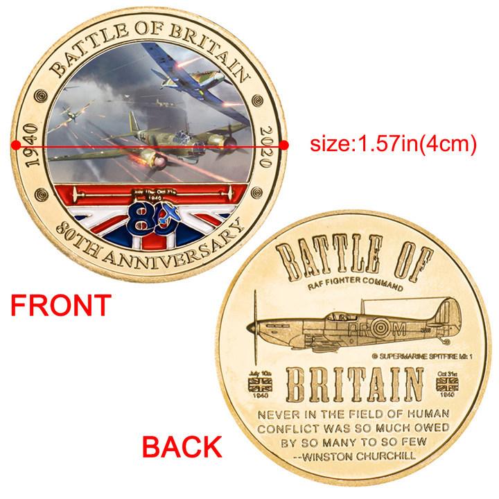Battle of Britain commemorative coin, military coin, challenge coin, commemorative medal, enthusiast's collection