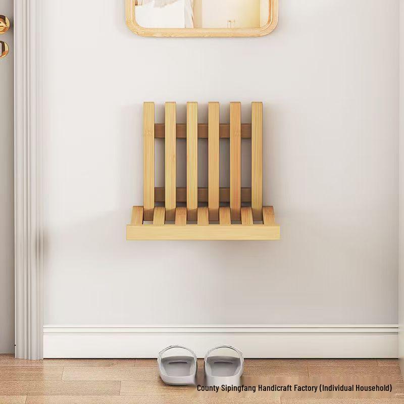 Foldable Wooden Stool: Entryway Shoe Seat, Wall-Mounted Bathroom Chair, Projector Stand
