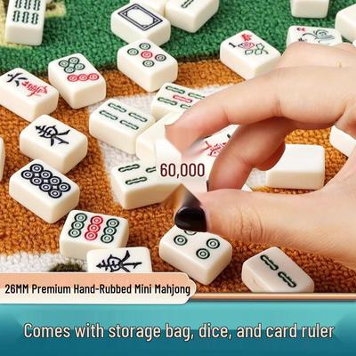 Portable Mini Mahjong Tiles - Compact, Cute, and Ideal for Camping, Dorms, or Travel