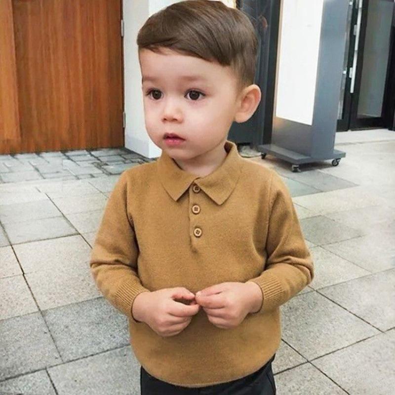 

[В наличии] Крутой и стильный вязаный свитер для мальчиков - Коллекция Осень/Зима 2023 для детей малого и среднего возраста 130 верблюд