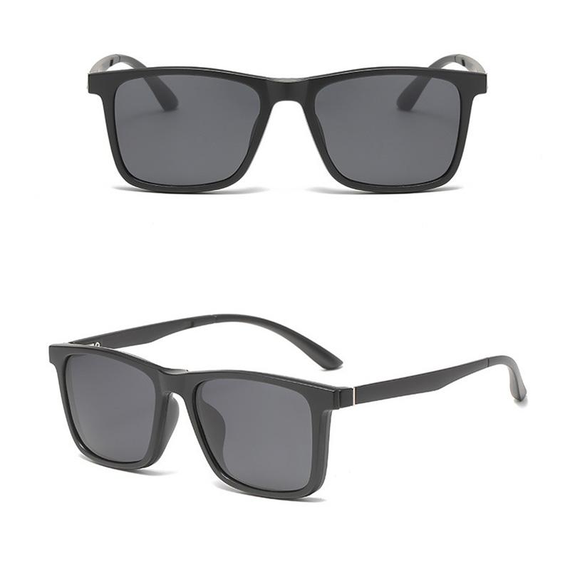 6 In 1 New Magnetic Colorful Clip-On Polarized Sunglasses Driving Night Vision Glasses Clip-On Sunglasses Myopia Frame