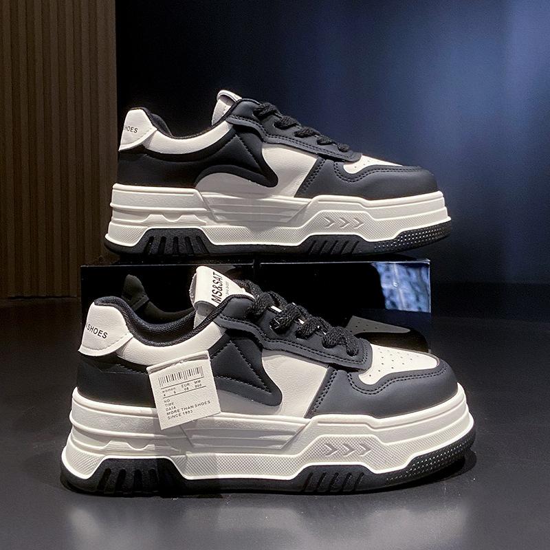 Leather Platform White Shoes Women's Shoes Spring New Heightening Board Shoes Versatile Casual Shoes Children's Sports Shoes