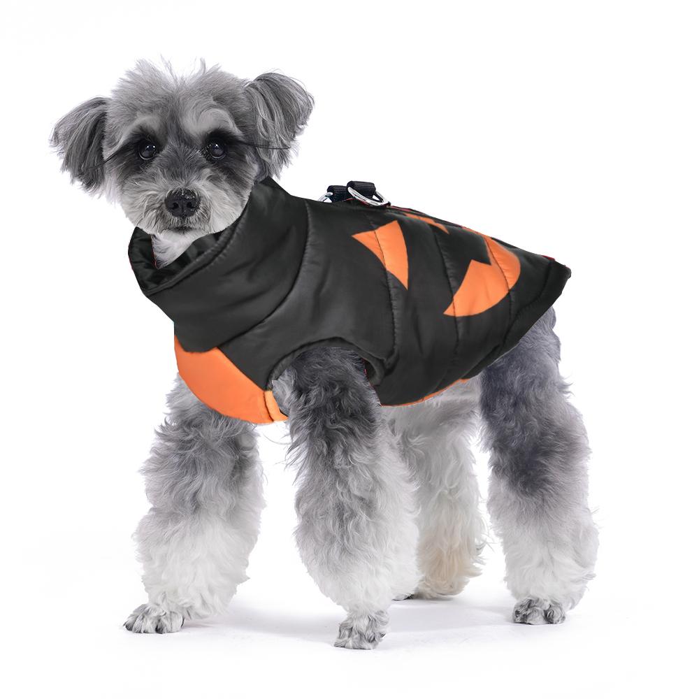 Halloween Dog Clothes Winter Warm Puppy Vest Jacket For Small Dogs Cats Outdoor Waterproof Pet Coat Chihuahua Costume Apparel