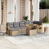 Vidaxl 8-Cz. Garden Furniture Set With Cushions, Beige, Poly Rattan